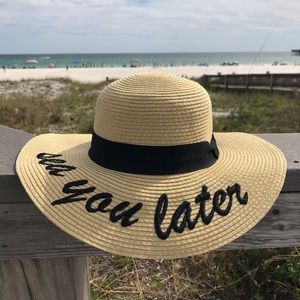 SEA U LATER Oversized Straw Floppy Brim Beach Hat